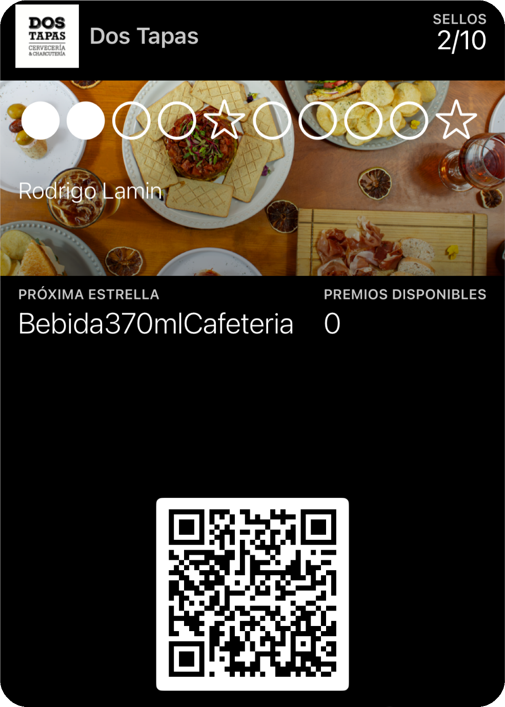 Tarjeta de lealtad de Dos Tapas