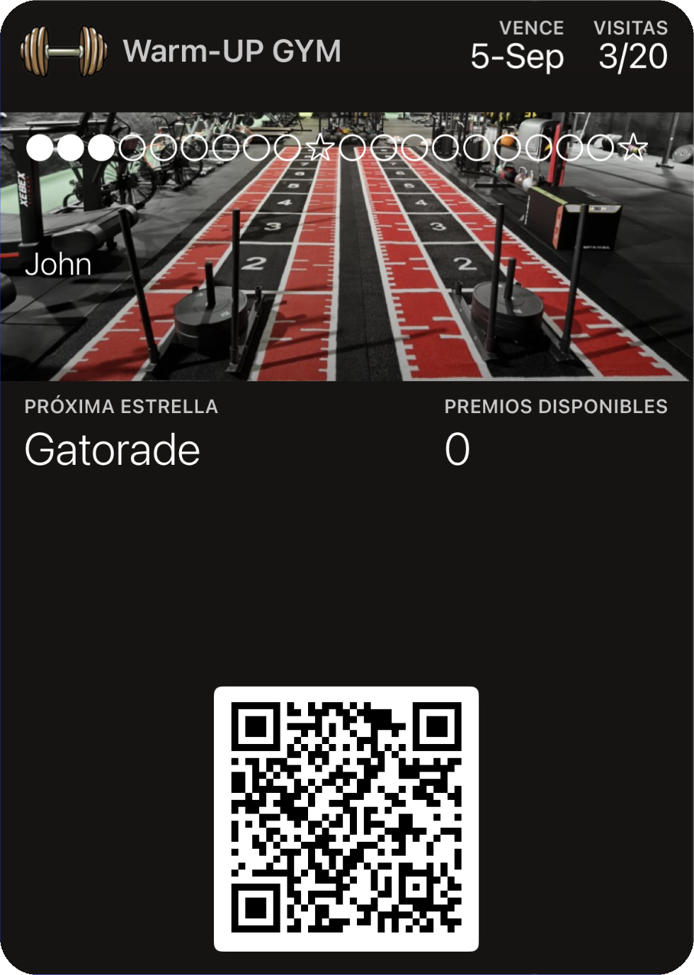 Tarjeta de lealtad de Warm-UP GYM