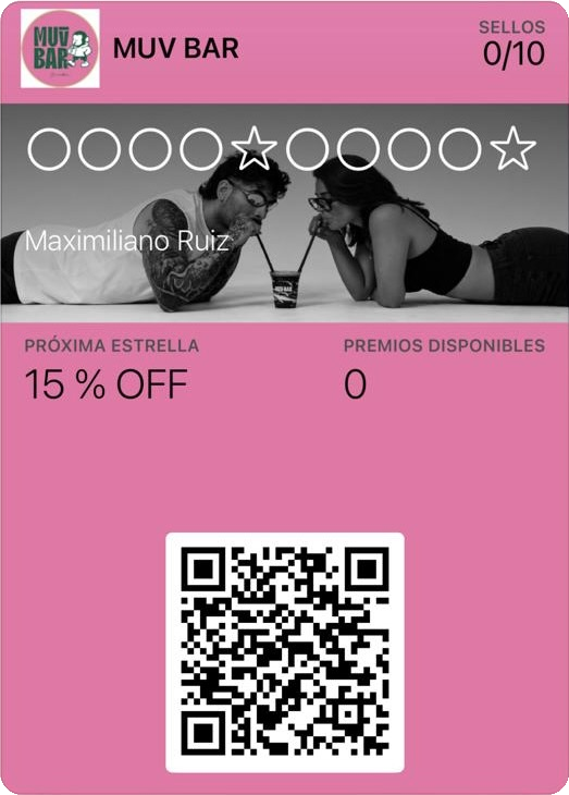 Tarjeta de lealtad de Muv Bar