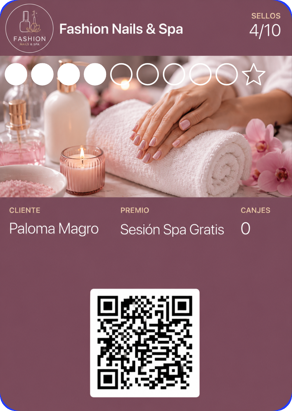 Tarjeta de lealtad de Fashion Nails & Spa