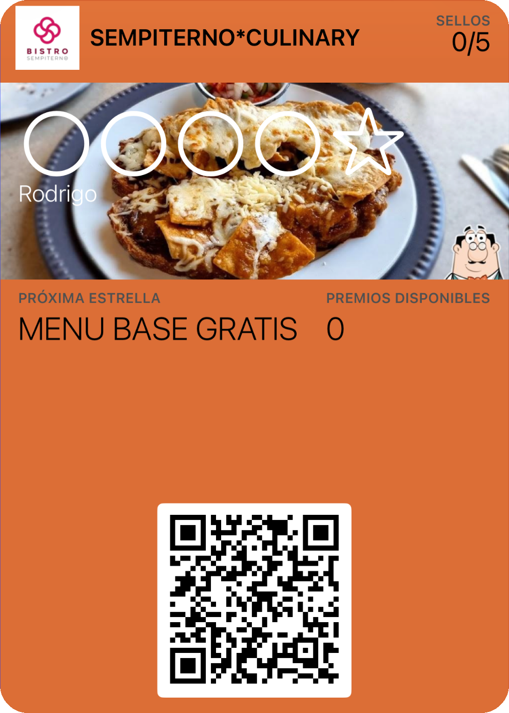 Tarjeta de lealtad de Sempiterno Culinary