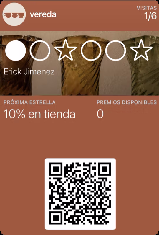 Tarjeta de lealtad de vereda